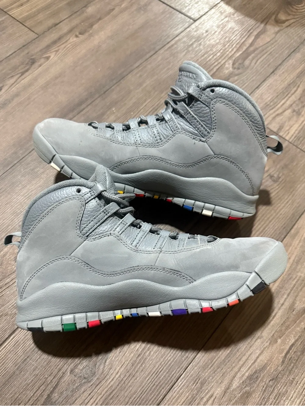 Jordan 10 Retro 2018 Cool Grey Men’s 9 Athletic Nubuck Basketball Sneakers